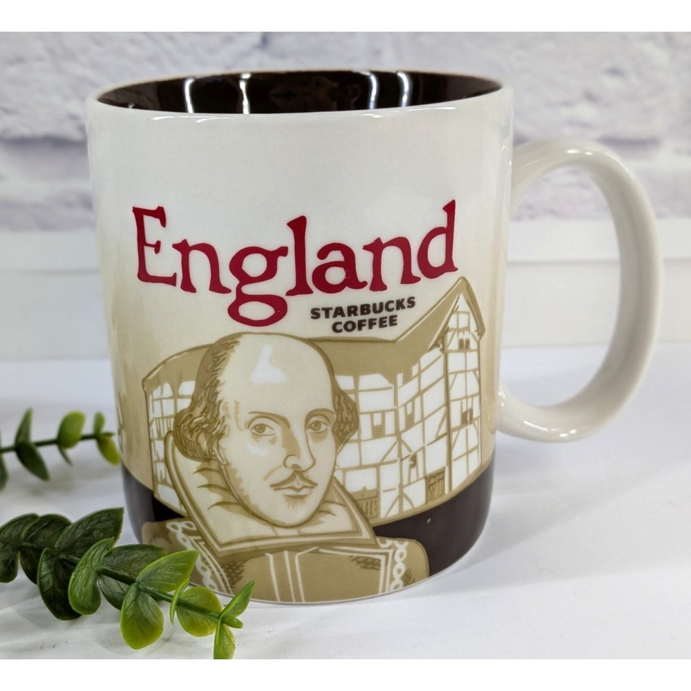 RARE!🚨Starbucks Mug 2010 England Global‎ Icon Collector 16oz Coffee Shakespeare